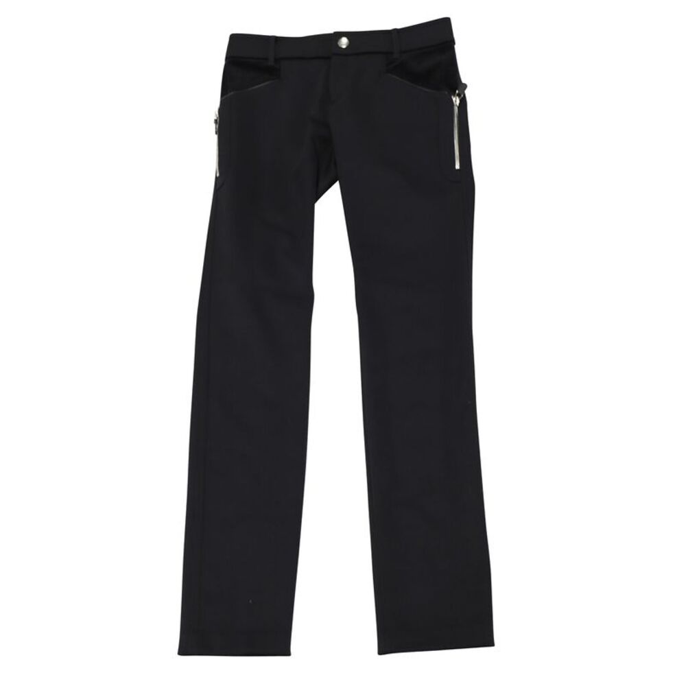 Gucci Black Pants with Silver Zip Detail in Black Nylon